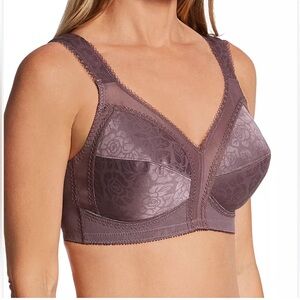 Playtex 18 Hours Original Confort Trap Wirefree Purple Bra Size 42C